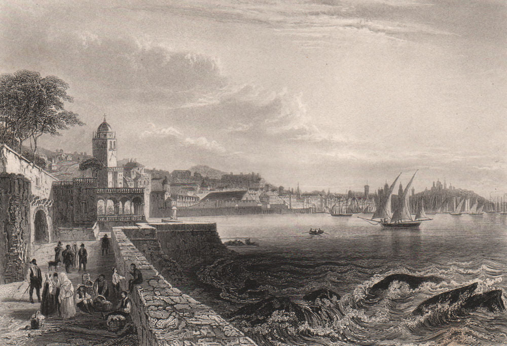 Port of GENOA GENOVA. 'Gênes'. Boats/ships. Italy 1855 old antique print